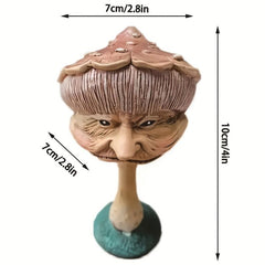 Resin Mushroom Garden Decoration Funny Face Outdoor Lawn Statue