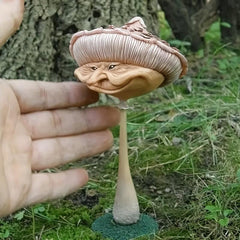 Resin Mushroom Garden Decoration Funny Face Outdoor Lawn Statue