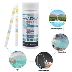50 100 Pool Spa Test Strips Bromine Alkalinity PH Chlorine Hardness for Hot Tub