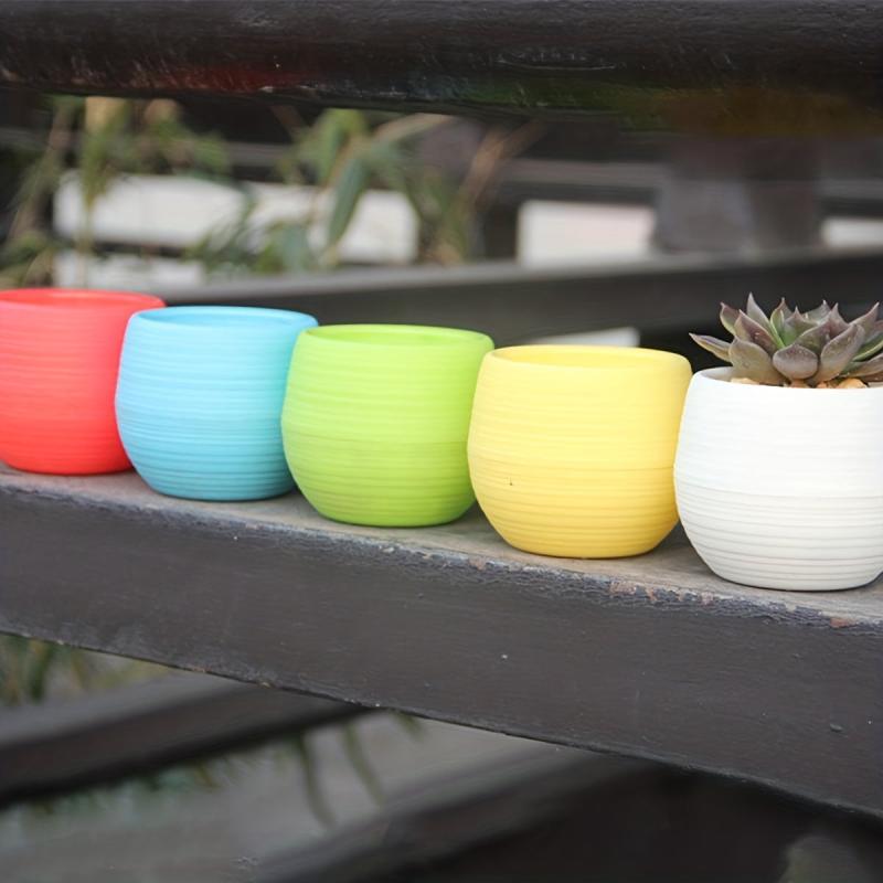 Round Mini Flower Pot Creative Pots Indoor Outdoor Home Decor