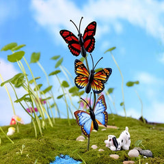 4pcs Butterfly Fairy Garden Ornament Plant Pot Craft Dollhouse Decor