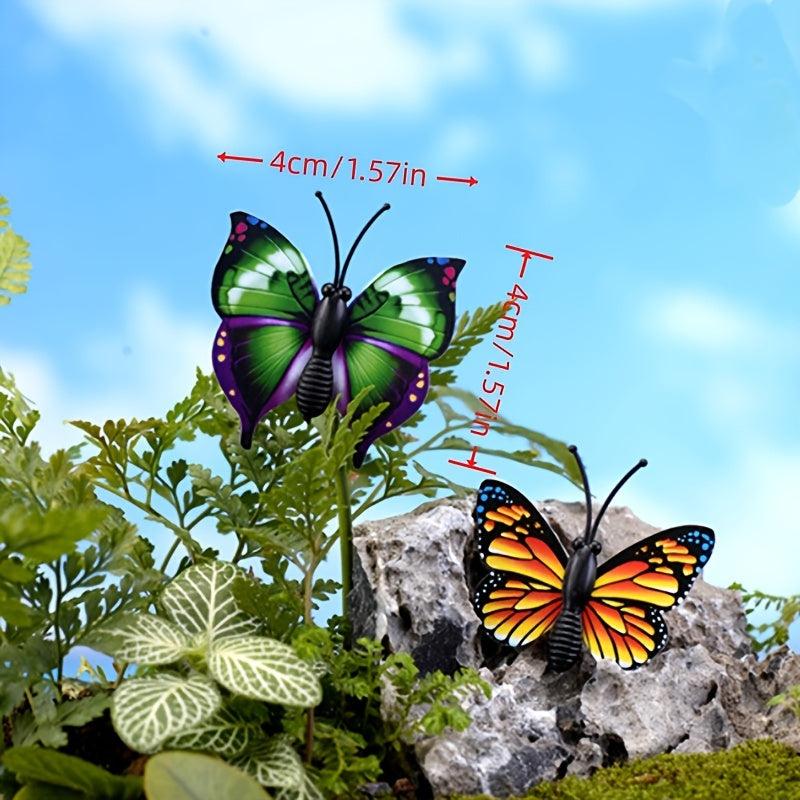 4pcs Butterfly Fairy Garden Ornament Plant Pot Craft Dollhouse Decor