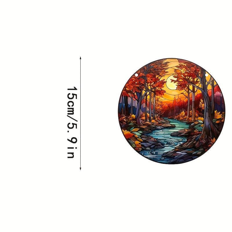 Acrylic Autumn Stain Window Hanging Home Decoration 3D Pattern Painted Panel