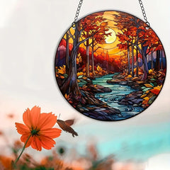 Acrylic Autumn Stain Window Hanging Home Decoration 3D Pattern Painted Panel