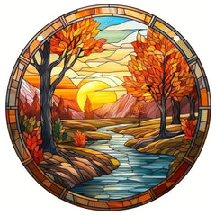 Acrylic Autumn Stain Window Hanging Home Decoration 3D Pattern Painted Panel