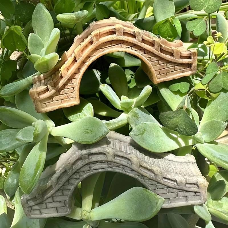 2pcs Bridge Statues For Fairy Garden Outdoor Decor