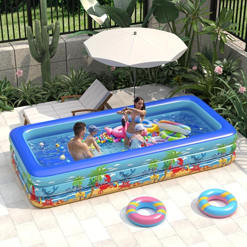 Large Inflatable Pool for Kids, Outdoor Play Pool with Thick Material