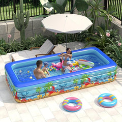 Large Inflatable Pool for Kids, Outdoor Play Pool with Thick Material