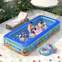 Large Inflatable Pool for Kids, Outdoor Play Pool with Thick Material