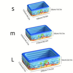 Large Inflatable Pool for Kids, Outdoor Play Pool with Thick Material