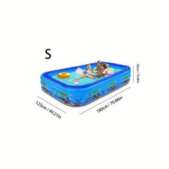 Large Inflatable Pool for Kids, Outdoor Play Pool with Thick Material