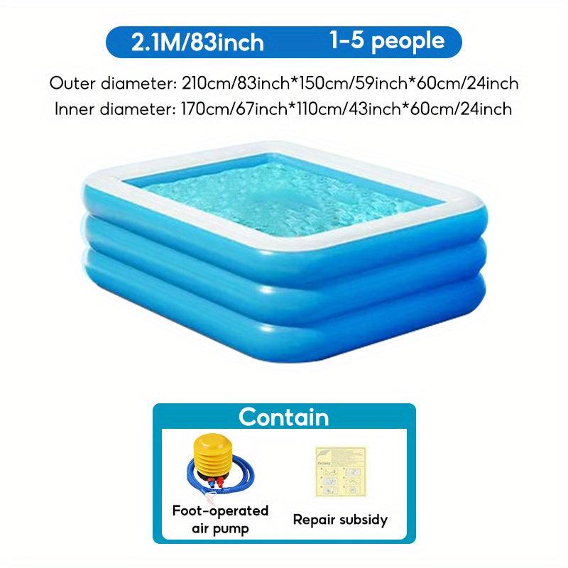 Family Size Inflatable Swimming Pool for Kids with Air Pump