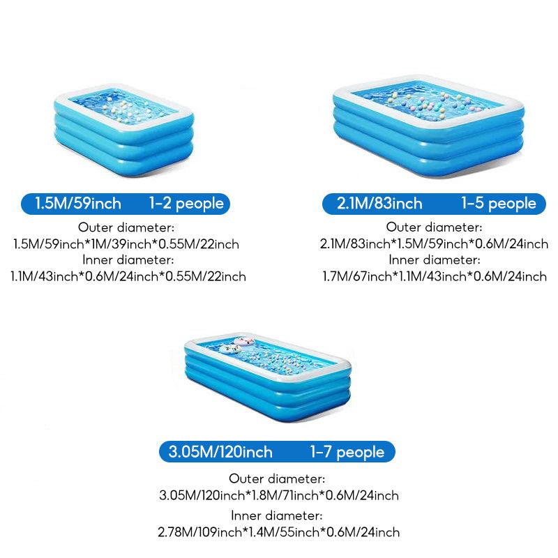 Family Size Inflatable Swimming Pool for Kids with Air Pump