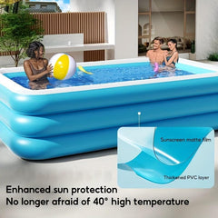 Family Size Inflatable Swimming Pool for Kids with Air Pump