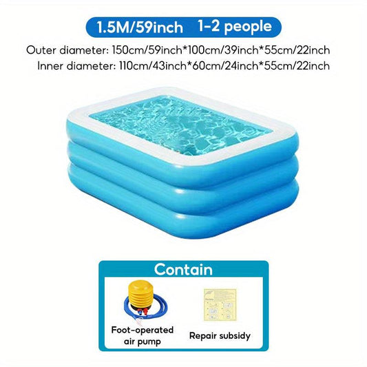 Family Size Inflatable Swimming Pool for Kids with Air Pump