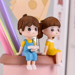 3pc Resin Reading Couple Ornament Set for Fairy Gardens & Home Decor