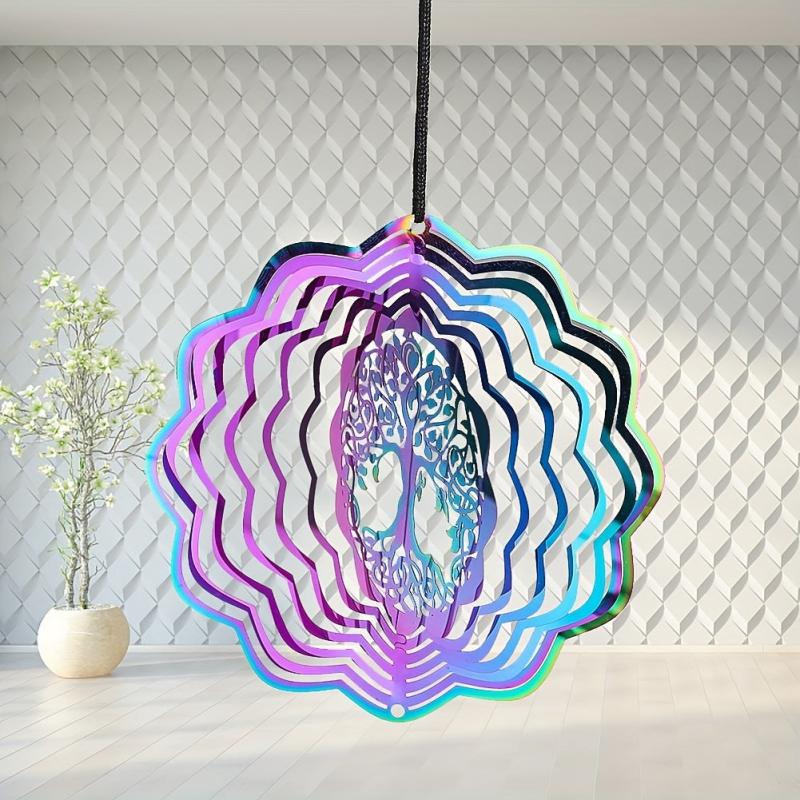 3D Stainless Steel Wind Spinner Tree Of Life Decor