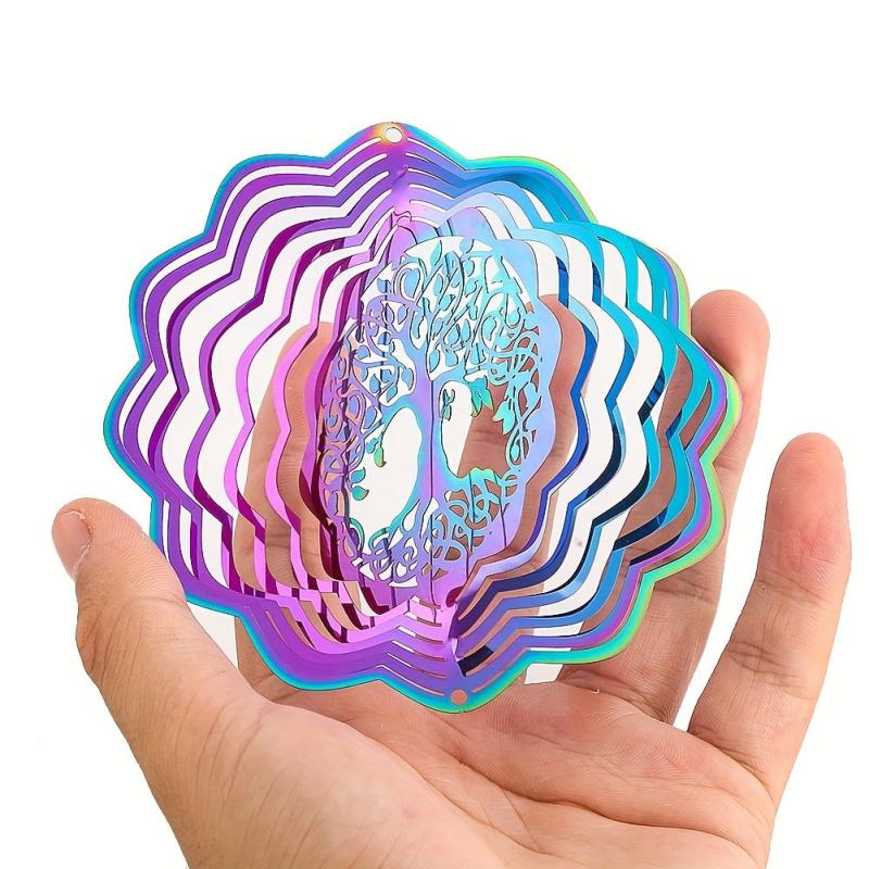 3D Stainless Steel Wind Spinner Tree Of Life Decor