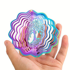 3D Stainless Steel Wind Spinner Tree Of Life Decor