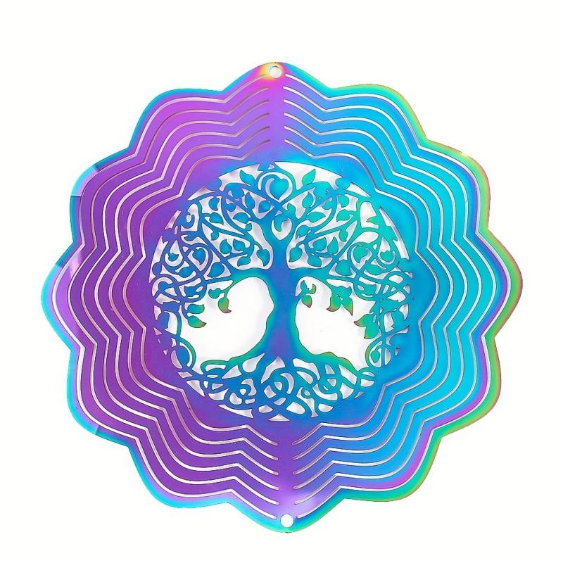 3D Stainless Steel Wind Spinner Tree Of Life Decor