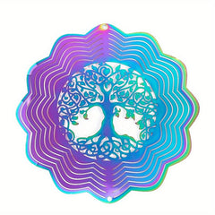 3D Stainless Steel Wind Spinner Tree Of Life Decor