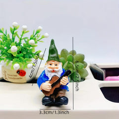 Santa Claus Playing Violin Resin Craft Micro Landscape Decoration