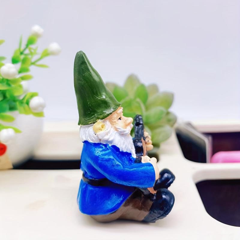 Santa Claus Playing Violin Resin Craft Micro Landscape Decoration