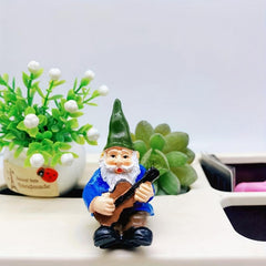 Santa Claus Playing Violin Resin Craft Micro Landscape Decoration