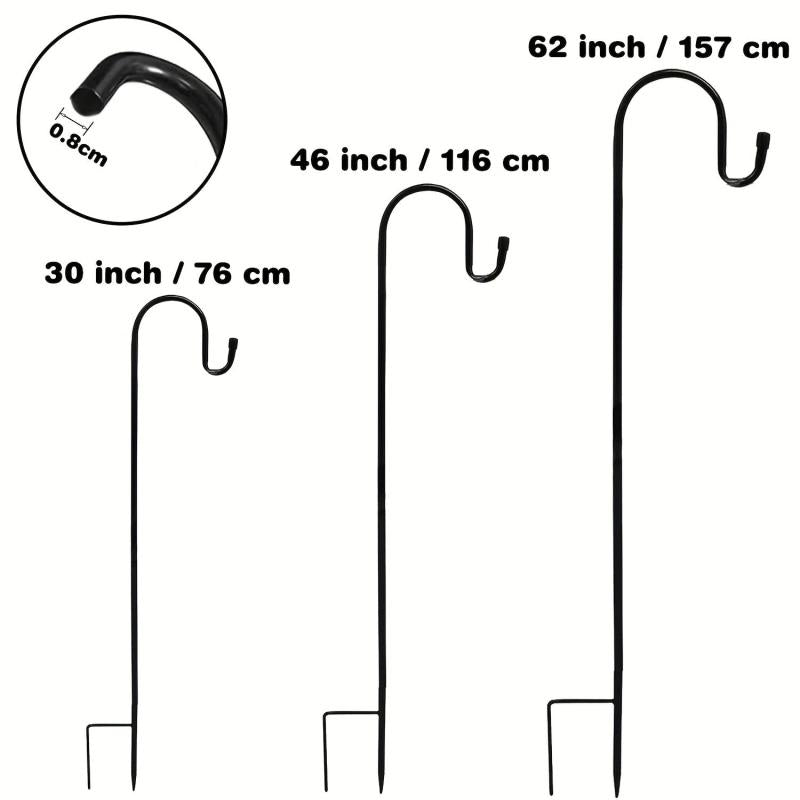 Adjustable Shepherds Hook Bird Feeder Pole Heavy Duty Outdoor Garden Poles