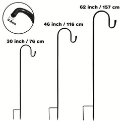 Adjustable Shepherds Hook Bird Feeder Pole Heavy Duty Outdoor Garden Poles