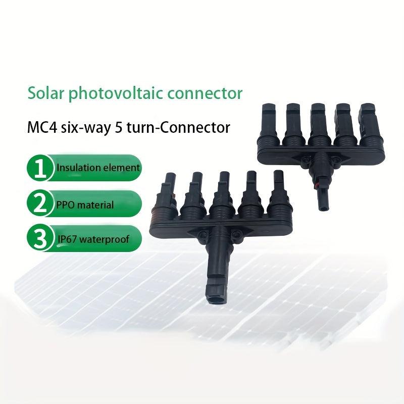 MC4 Cable Coupler 5 in 1 T Type Connection Parallel for Solar Energy