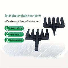 MC4 Cable Coupler 5 in 1 T Type Connection Parallel for Solar Energy
