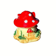 Fairy Tale Mushroom House Garden Figurine Model Resin Ornament