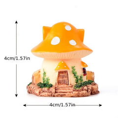 Fairy Tale Mushroom House Garden Figurine Model Resin Ornament