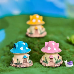 Fairy Tale Mushroom House Garden Figurine Model Resin Ornament