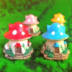 Fairy Tale Mushroom House Garden Figurine Model Resin Ornament