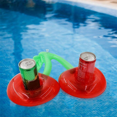 Inflatable Cherry Beverage Cup Holder Pool Floating Bar Coaster