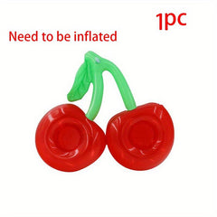 Inflatable Cherry Beverage Cup Holder Pool Floating Bar Coaster