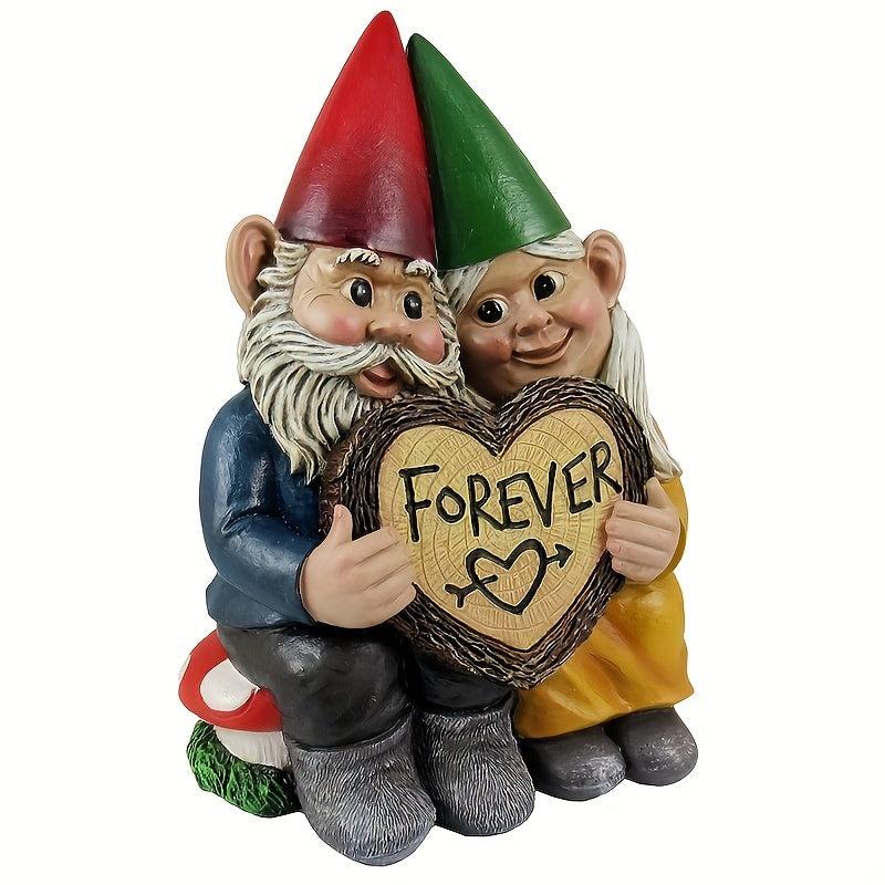 Romantic Garden Gnome Couple Statue for Outdoor and Indoor Decor