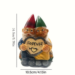 Romantic Garden Gnome Couple Statue for Outdoor and Indoor Decor