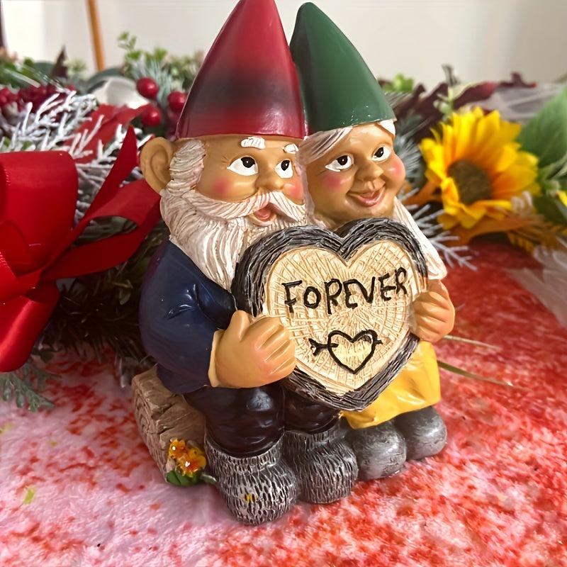 Romantic Garden Gnome Couple Statue for Outdoor and Indoor Decor