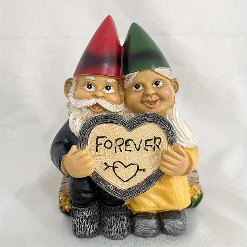 Romantic Garden Gnome Couple Statue for Outdoor and Indoor Decor