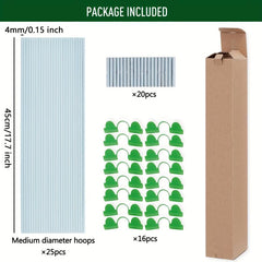 25pcs Greenhouse Hoops Rust Fiberglass Support Frame For Plant Grow Tunnel