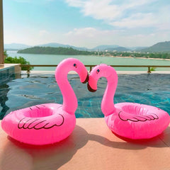 Inflatable Flamingo Cup Holder for Pool Fun