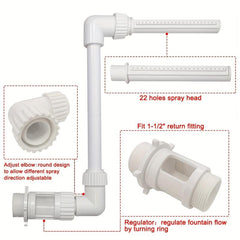 Adjustable Waterfall Pool Fountain Spray Nozzle for In/Above Ground Pools