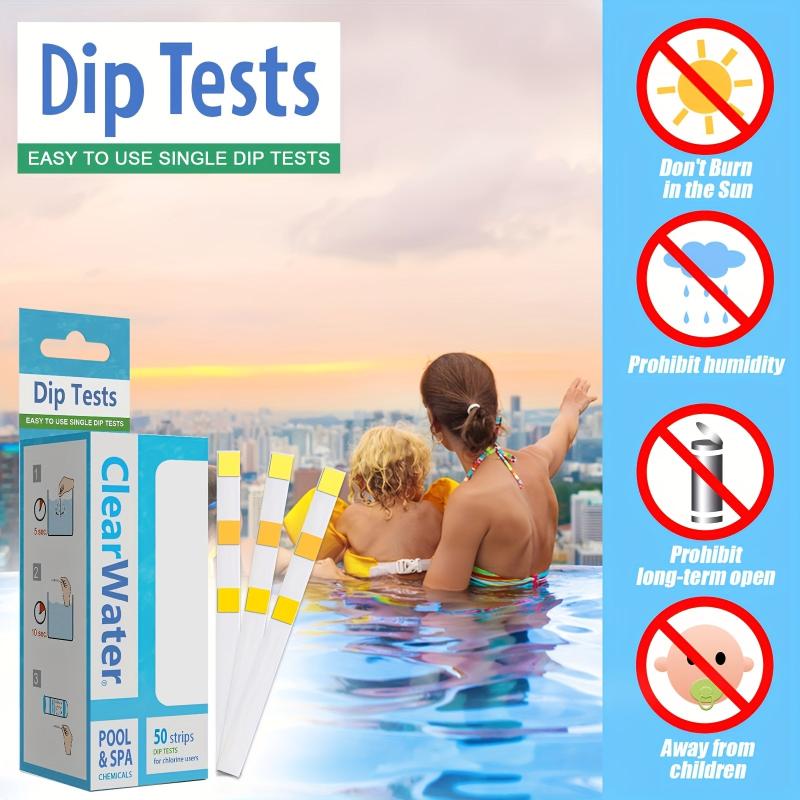 50pcs 3 In 1 Chlorine PH Test Strips Water Tester Paper for SPA Swimming Pool
