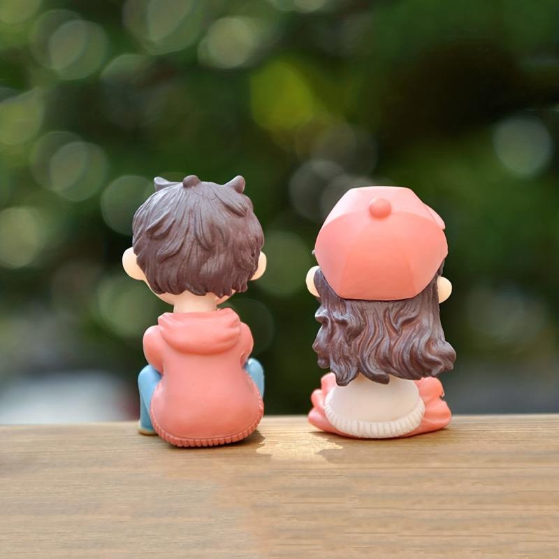 Micro Landscape Couple DIY Resin Crafts Ornaments Set for Outdoor Holiday Decor