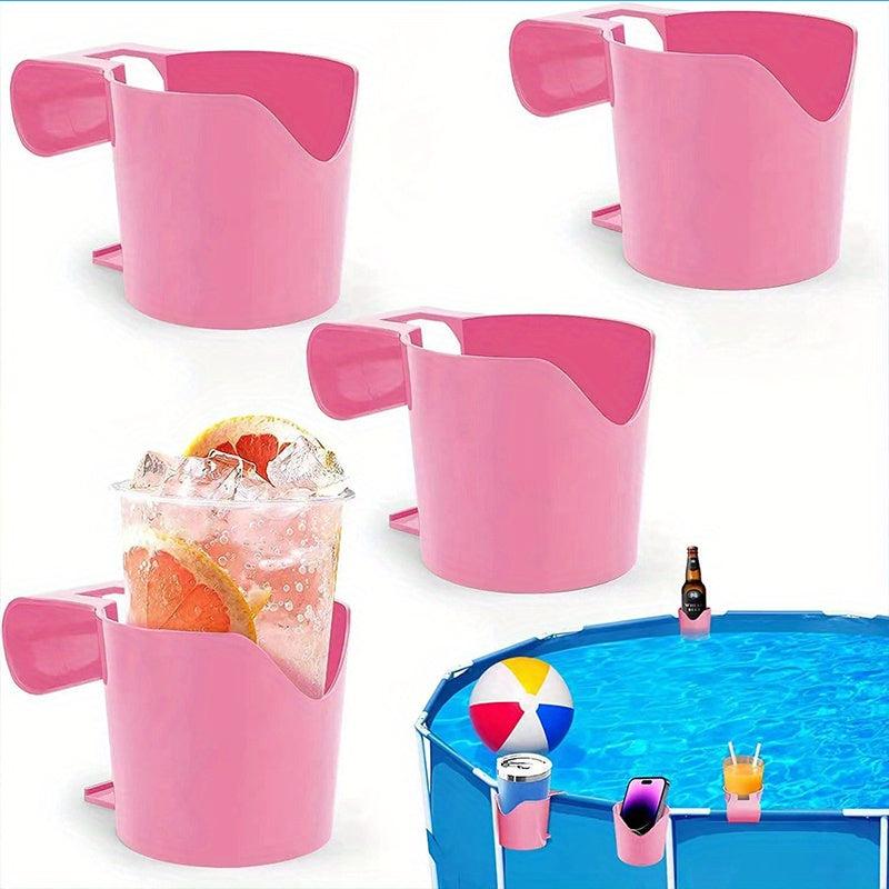 4pcs Poolside Cup Holder Pool Rack Pool Beverage Beer Cup Holder