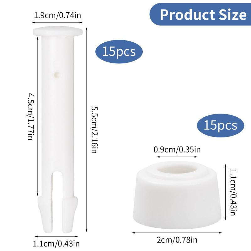 Pool Plastic Connecting Pins & Seal Replacement Parts - 15 Packs