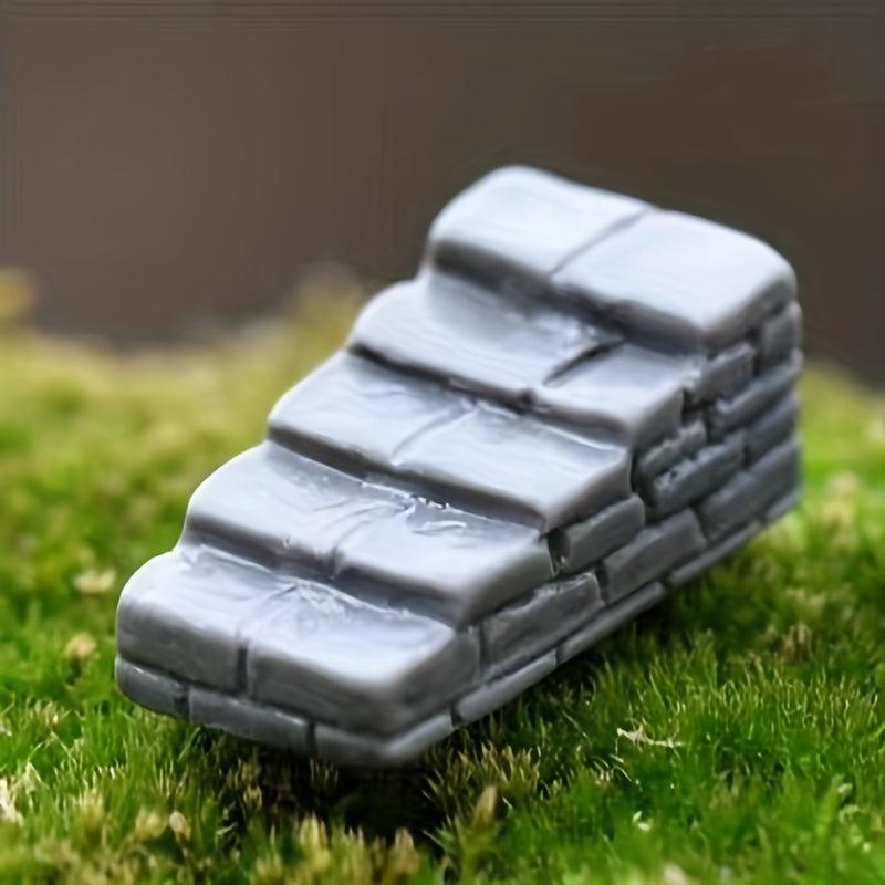 4pcs Resin Stairs Statue Fairy Garden Ornaments Bonsai Accessories